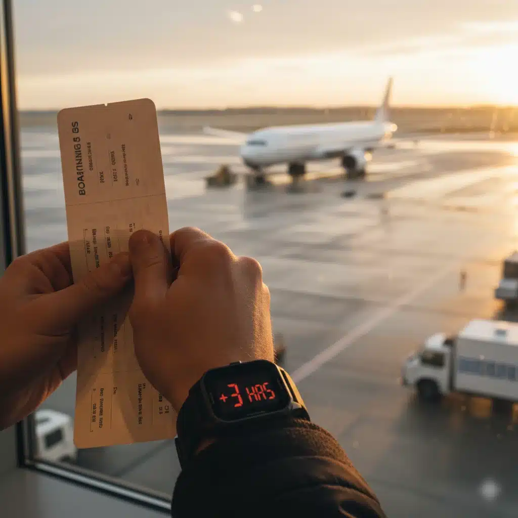 Pasajera esperando su vuelo retrasado en el aeropuerto, recl